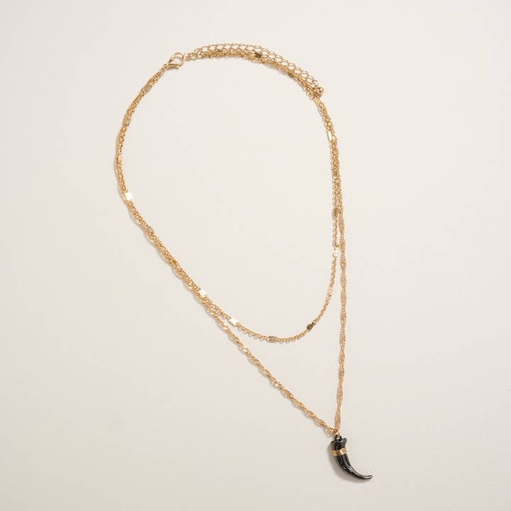 Designature New York - Wholesale Pendant/charm necklace - 18 Inch Horn Metal Pendant Chain Necklace Jewelry1