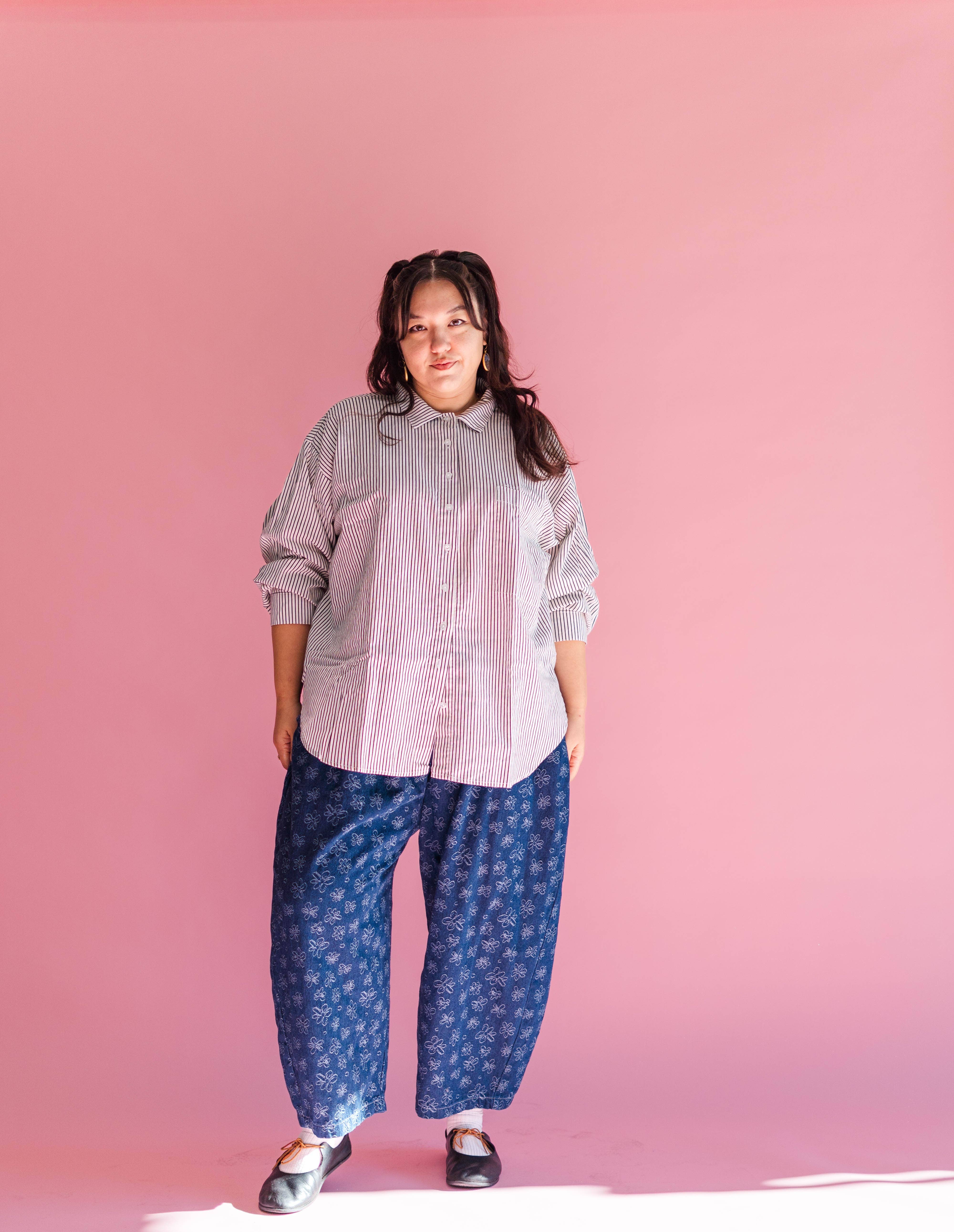 Nettle Studios - Wholesale Pants - Unisex - Size Inclusive Gender Neutral Dark Daisy Denim Balloon Pant18