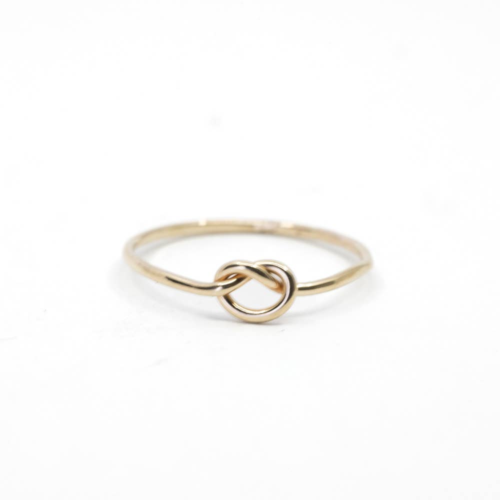 The Land of Salt - Venta al por mayor Anillo de banda/apilable - Anillo Love Knot chapado en oro2