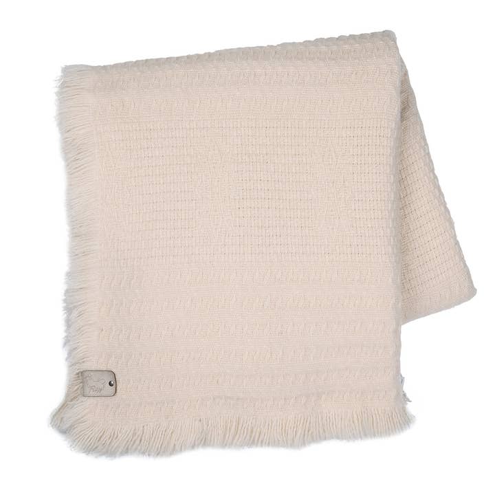 RITZY – Manta para sofá por atacado – Manta Adara Pura Lã 100% Lã Pesada - Branco Cremoso5