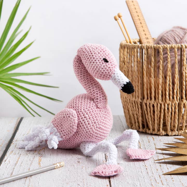 Wool Couture Company – wholesale Knitting/Crochet Supplies – Freya The Flamingo Easy Cotton Crochet Kit