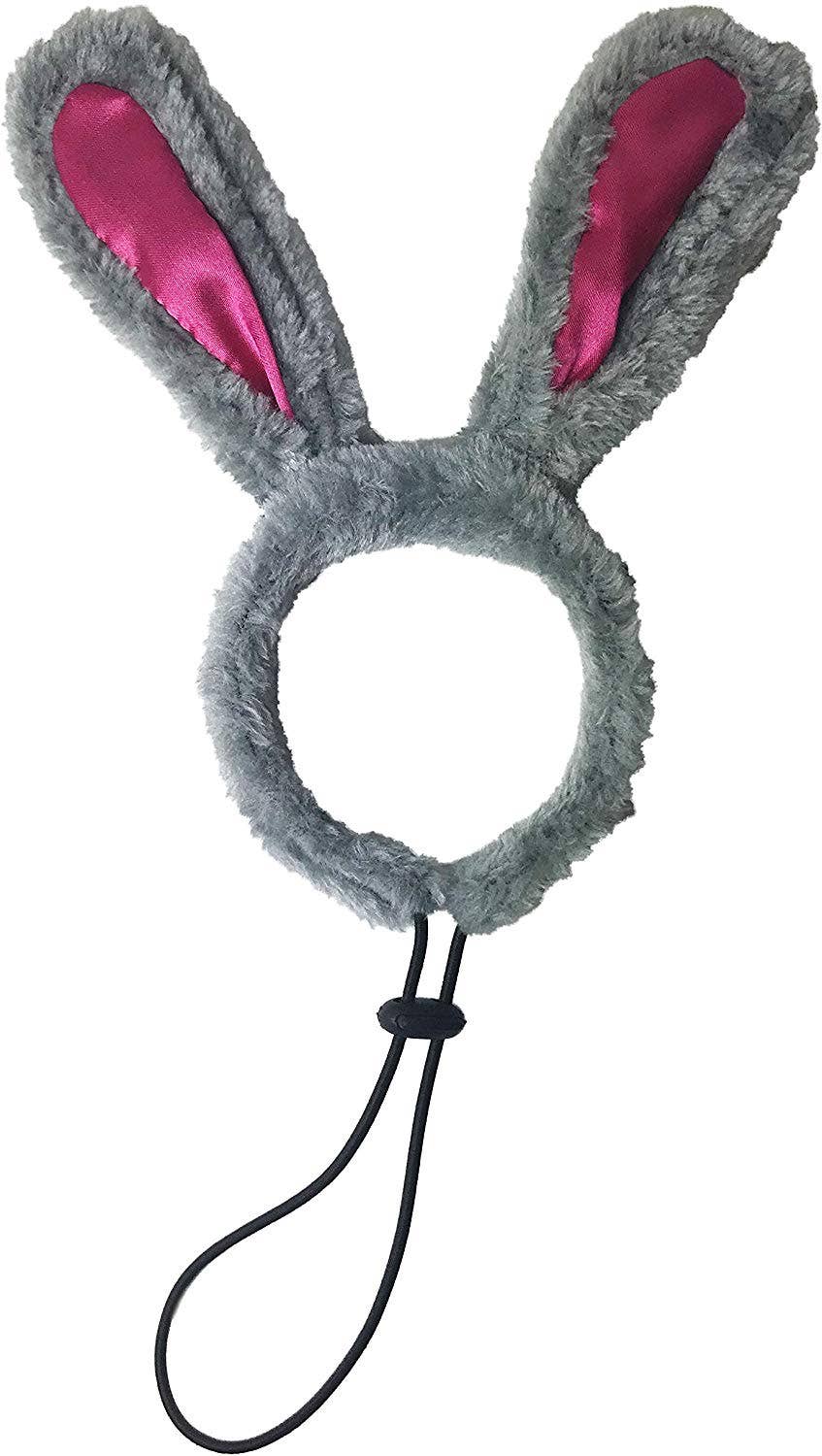 Midlee Designs - Wholesale Pet Costume - Dog - Midlee Easter Bunny Gray & Pink Rabbit Ears with Tail1