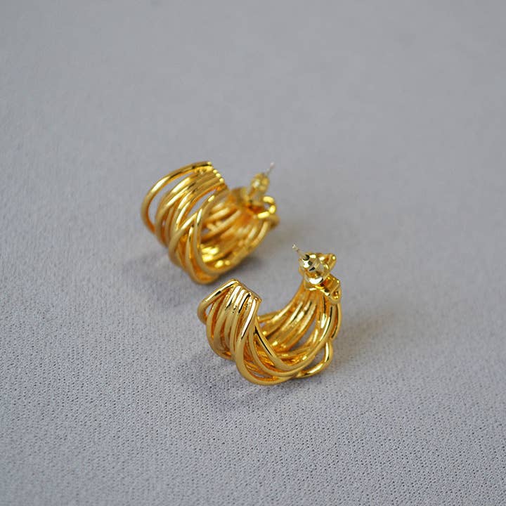 Revelari - Wholesale Hoop Earrings - Gold Swirl Hoop Earrings – Modern Design2