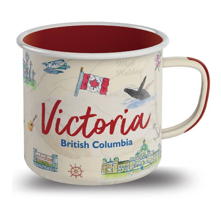 Victoria BC Scenisk Illustration Emaljmugg – Kanadensisk Resekopp för wholesale av Northern Icons Canada