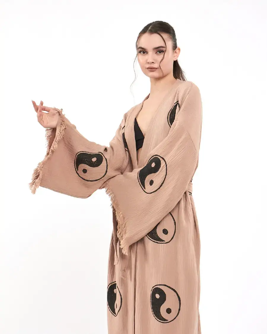 Umays Boho - Wholesale Kimono - Women's - Yin Yang Cotton Kimono, Long Kimono, Bohemian Clothing2
