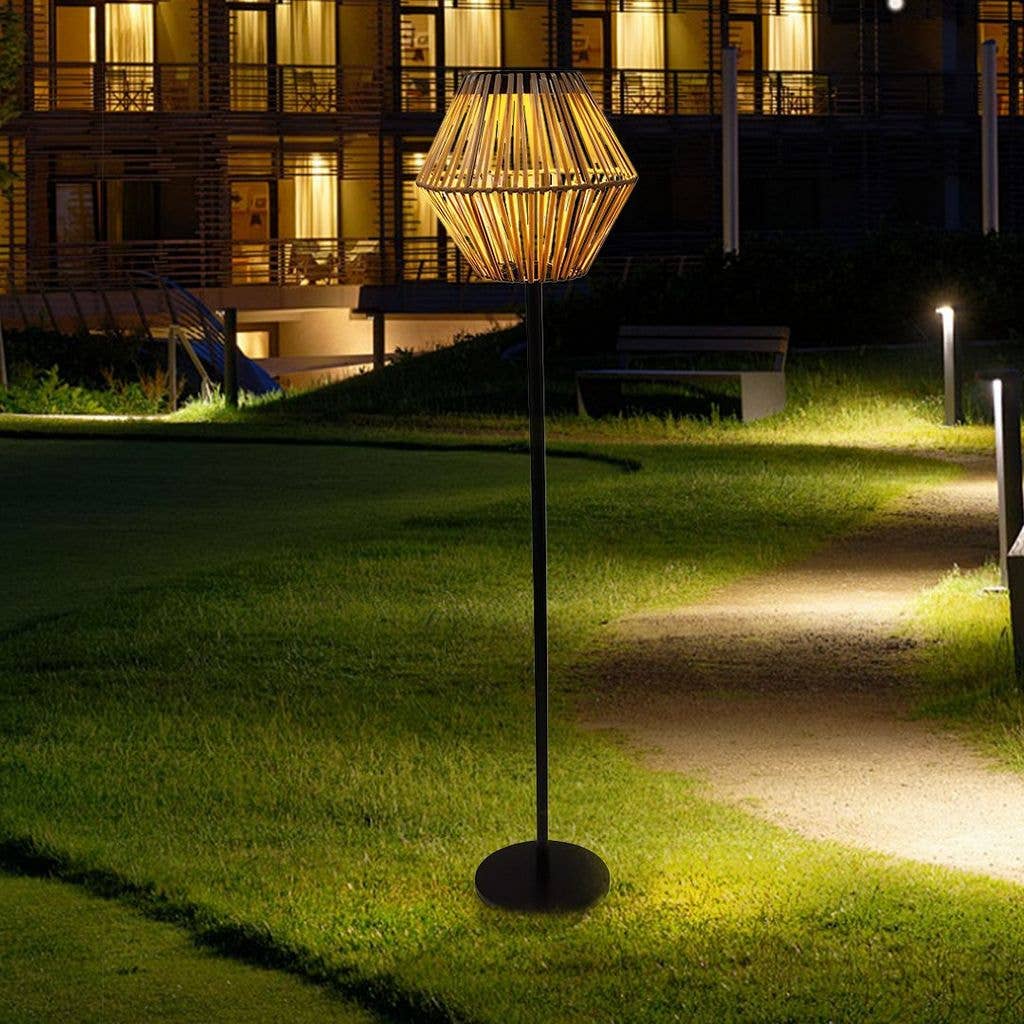 MARRON Lampadaire solaire en rotin de 120 cm pour extérieur en vente sur Faire