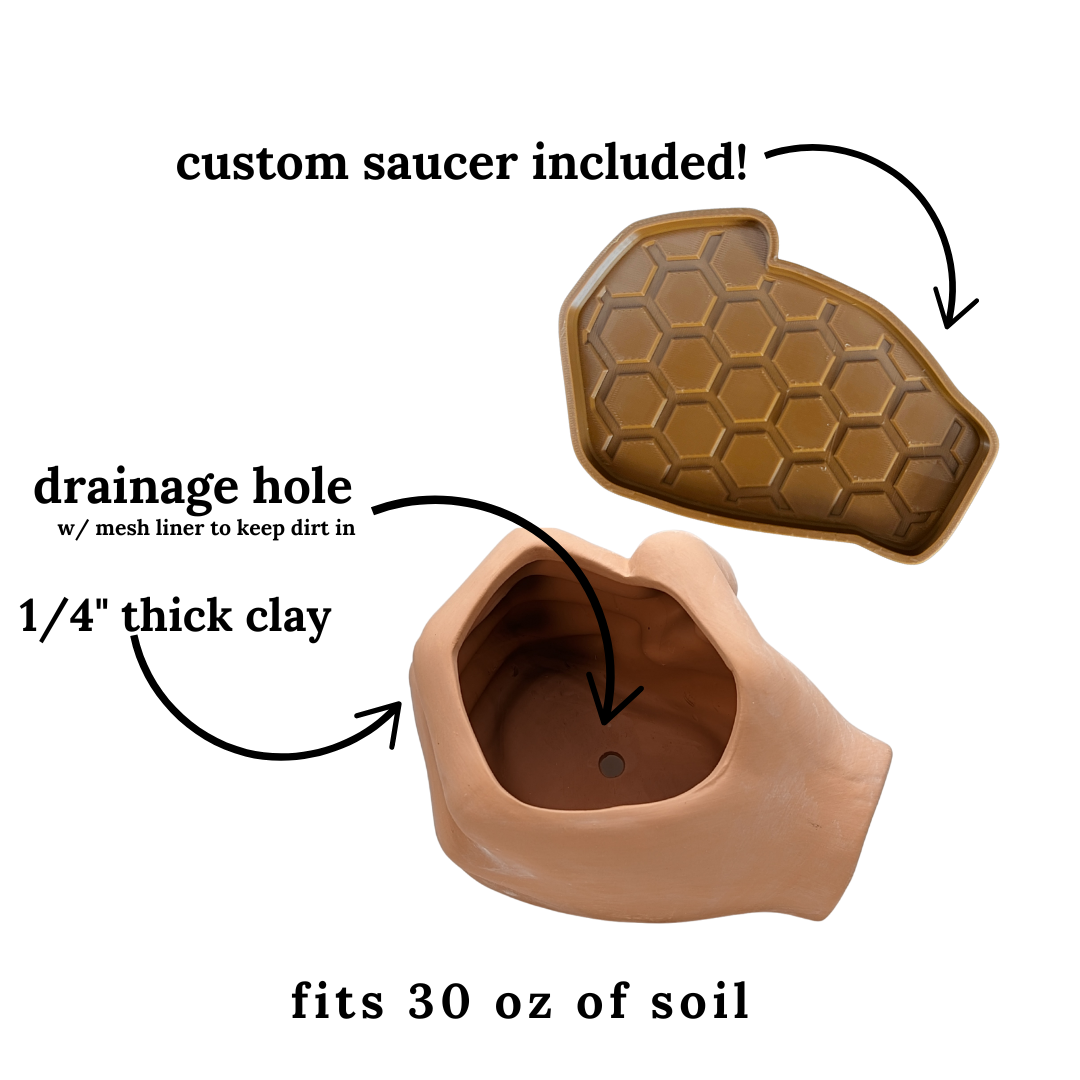 Simply Supplied Co - Venta al por mayor Macetas - Maceta de Barro Terracota Moderna Hecha a Mano | Regalo Bohemio | Divertido, Lindo2