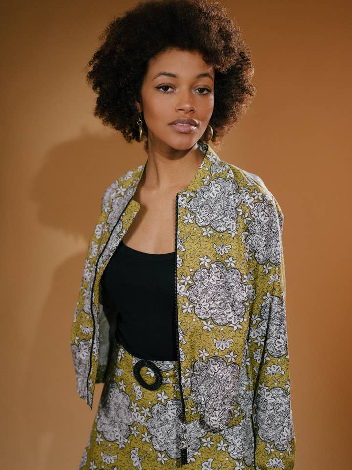 Lico Floral Printed Cotton Bomber for wholesale by IN OUR NAME