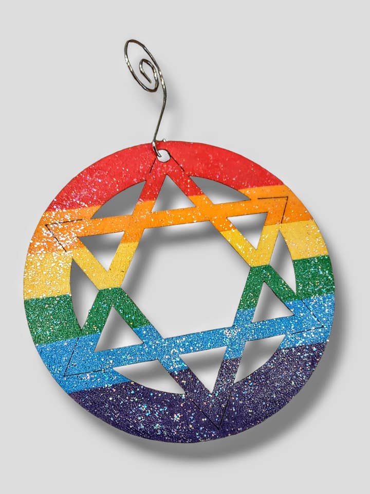 Træregnbuestjerneornament for engroshandel hos Eclectic Judaica