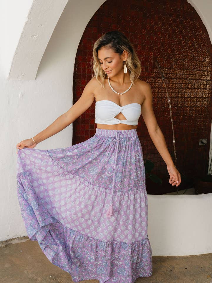 The Nala Skirt - Lavender Drift for wholesale by Guava Lane