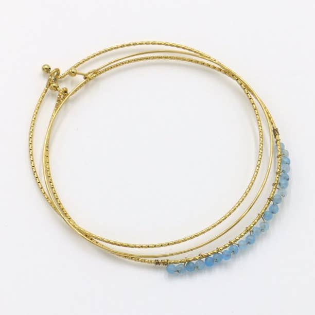 Lilas de Seine - Wholesale Jewelry Set - 3 semainier bracelets with steel beads and stone 02221200