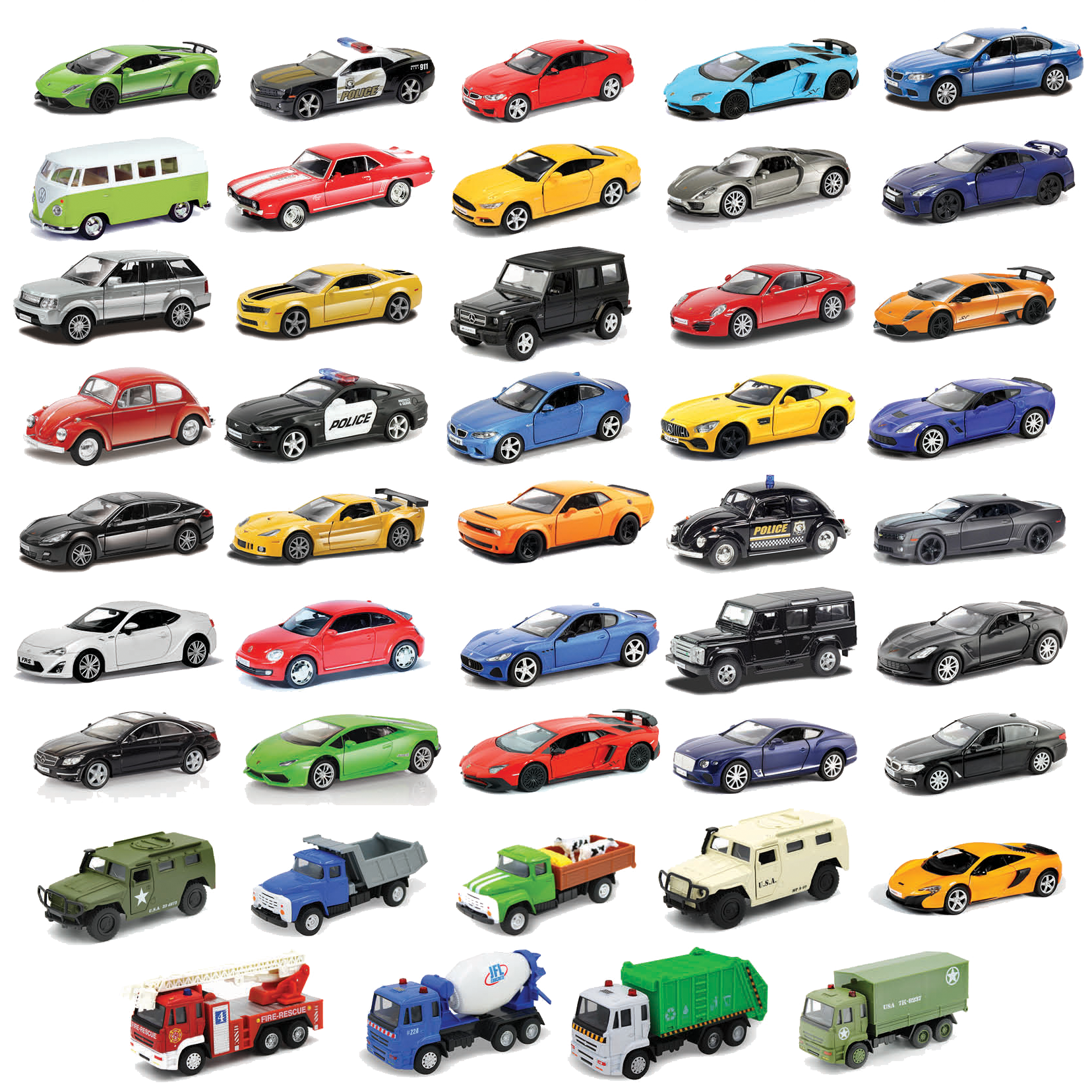 ET Products - Wholesale Toy Car/Truck - Kids - Diecast Cars 5" Variety 72-Unit Dump Bin0
