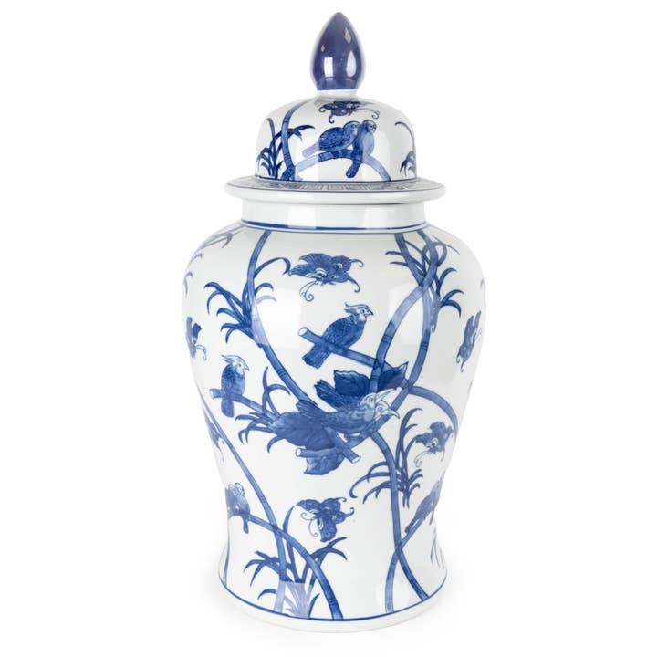 24" Ginger Jar - Blue/White 1PK for wholesale by Candlelight Products Ltd
