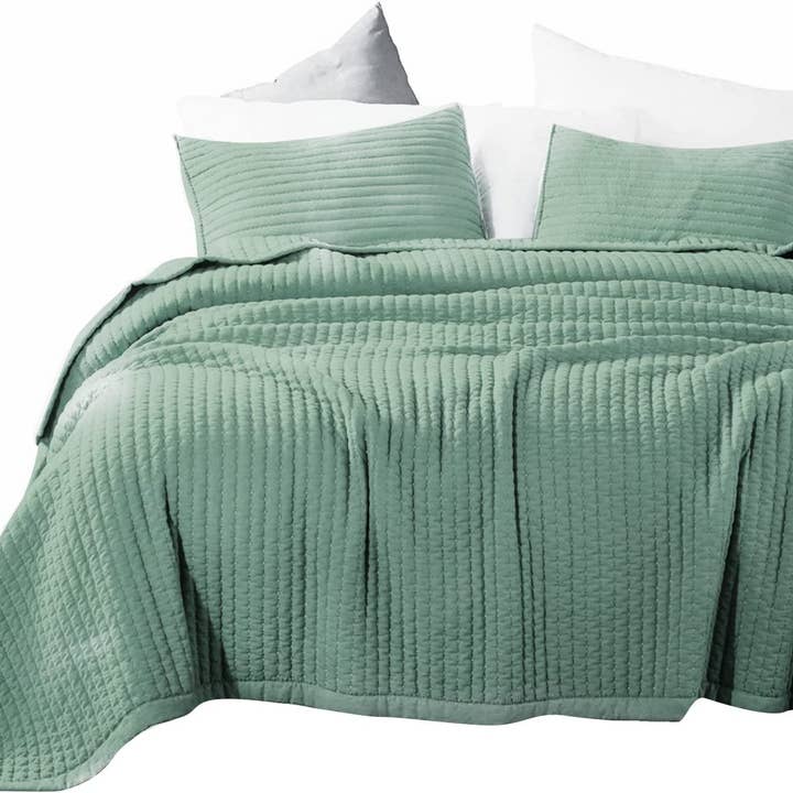 Kasentex - Wholesale Bedding Set - Quilt Bedding Coverlet Set Machine Washable Soft Lightweight
