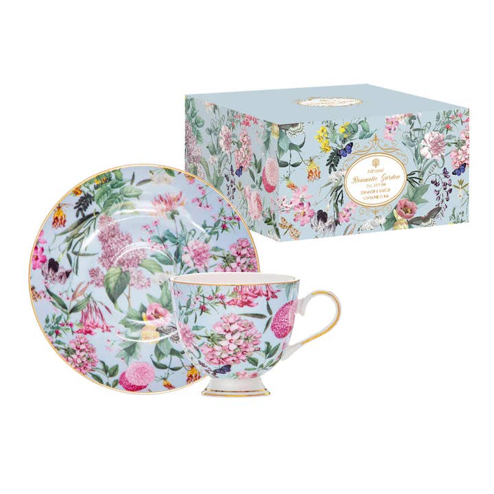 Romantic Garden Teacup & Saucer for wholesale by Adore Tea