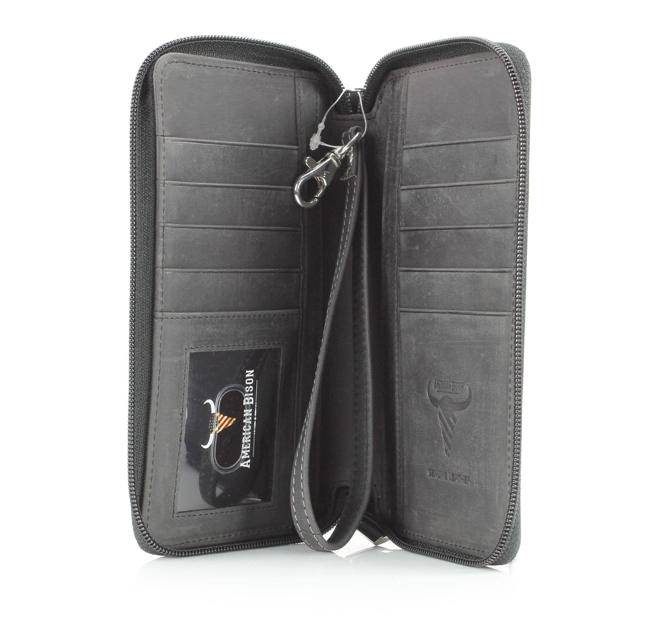 Leather Impressions Inc - Wholesale Wristlet - American Bison Floral Tooled Ladies Wristlet15