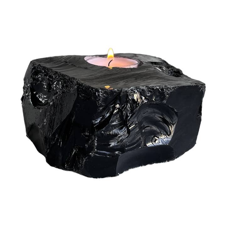 Black Obsidian Votive holder for wholesale by Blue Ocean Traders