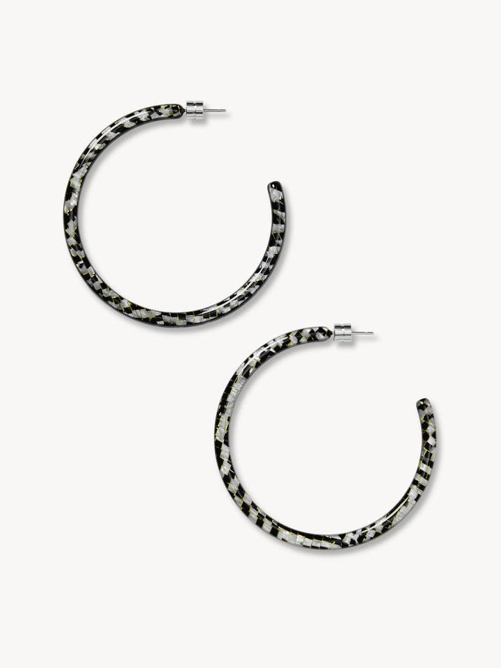 Large Hoops in Perle Noir for wholesale by MACHETE