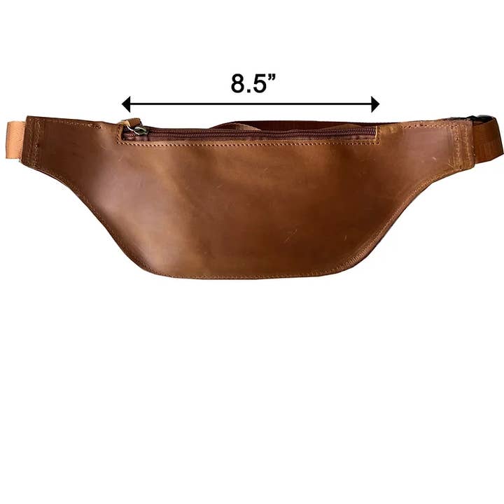Roma Leathers, Inc. - Wholesale Belt Bag - Unisex - W021 crazy horse genuine leather fanny pack sling bag