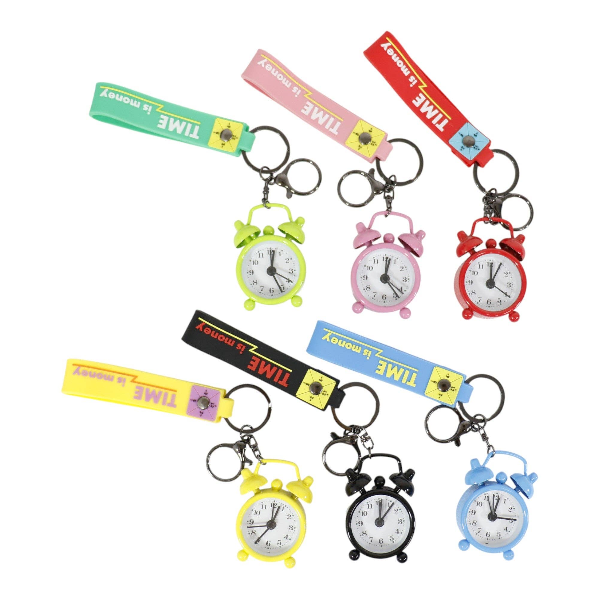 ASSORTED Cute Mini Alarm Clock Key Chain KC2830-53 (12PC) for wholesale on Faire3