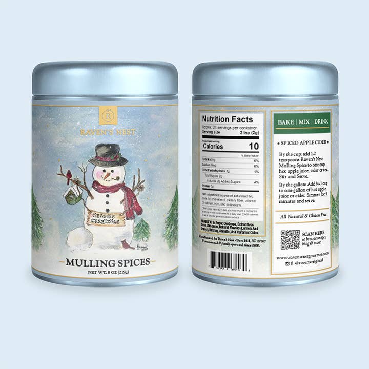 Raven's Nest Gourmet - Wholesale Mulling Spice - NEW! Snowman - Holiday Keepsake Tin3