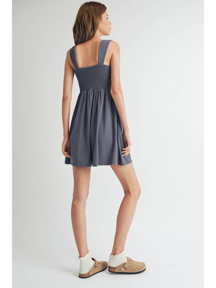 Wishlist Apparel - Wholesale Romper - Women's - KNIT CAMI ROMPER WITH SMOCKED BODICE / WL24-9513