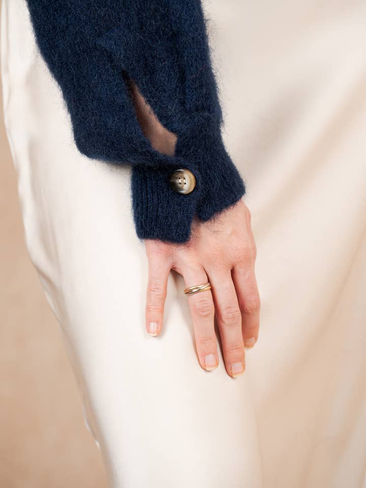 NAÏS PARIS - Wholesale Knit Sweater - Women's - Round neck sweater with buttoned sleeves in kid mohair and merino wool15