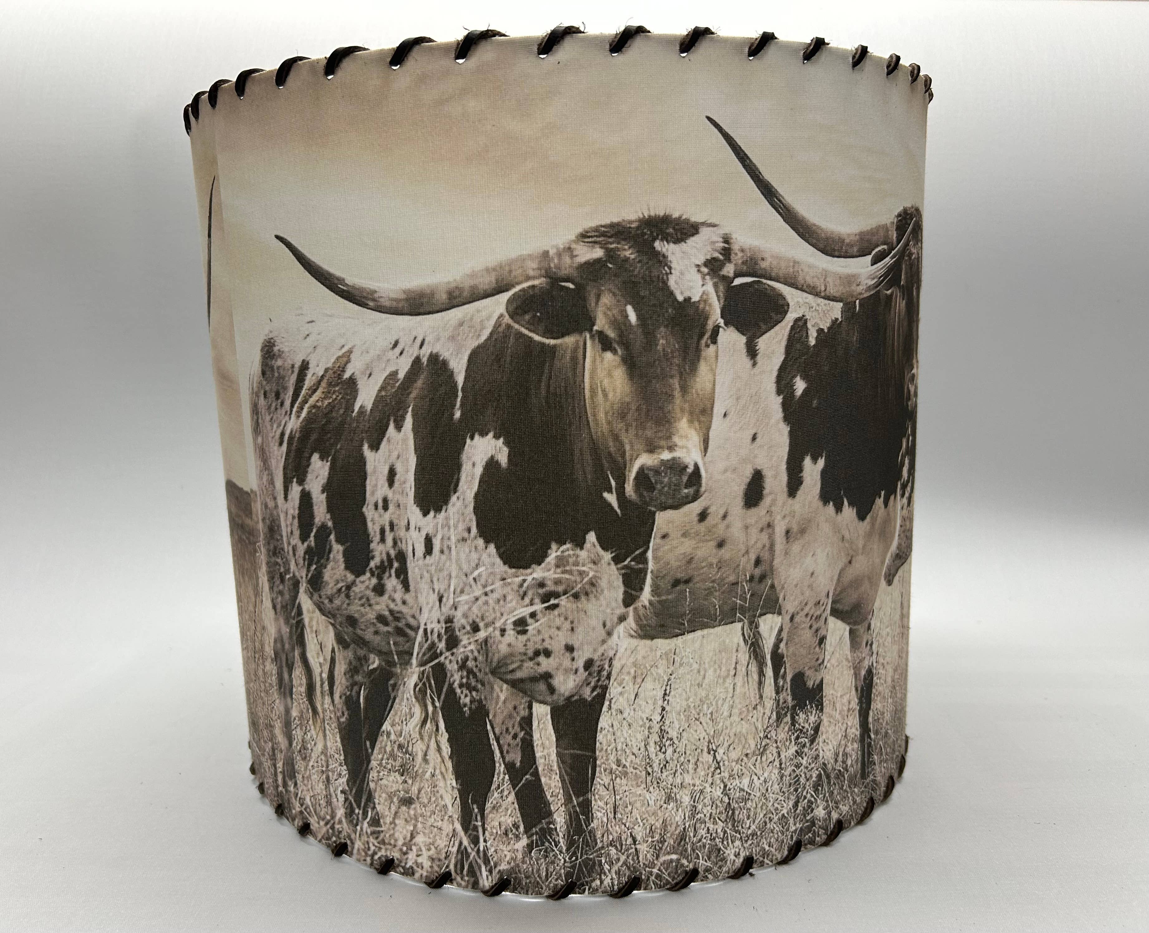 Red Dirt Ranch Clothing Company - Wholesale Lamp Shade - Lampshade Longhorn Trio 14-inch Large Tall
