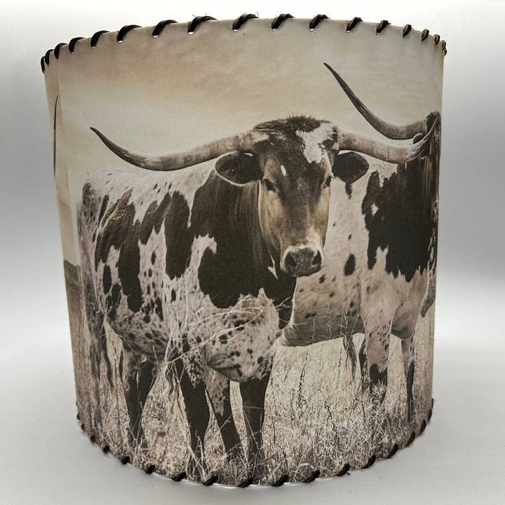 Lampshade Longhorn Trio 14-inch Large Tall for wholesale by Red Dirt Ranch Clothing Company