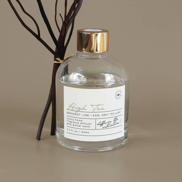 High Tea | 5.5oz Reed Diffuser With Two Reed Color Options for wholesale by Bailey Bee