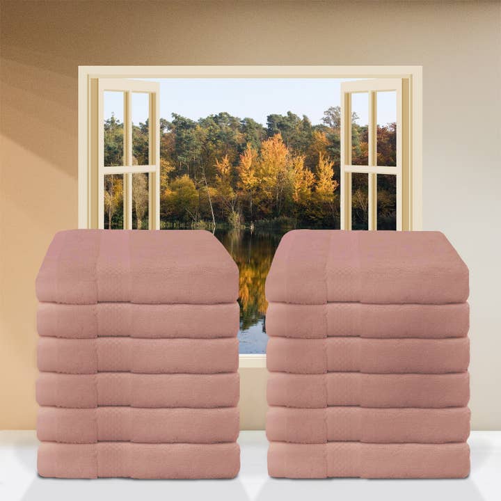 Cozablu Home Towels - Wholesale Wash cloth - Pink Washcloth Set 100% Cotton 13x13 Luxury Face Towels1