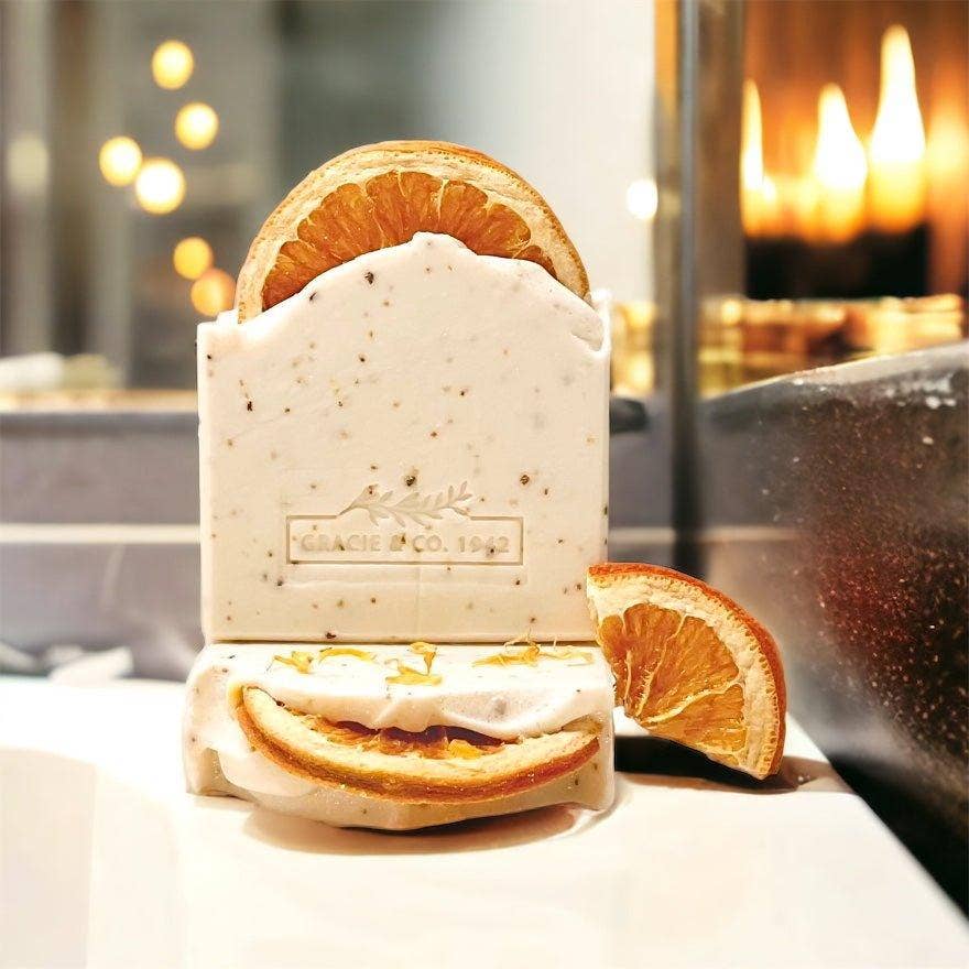 Gracie & Co. 1942 - Wholesale Bar Soap - Exfoliating Orange Patchouli Shea Butter Bar2