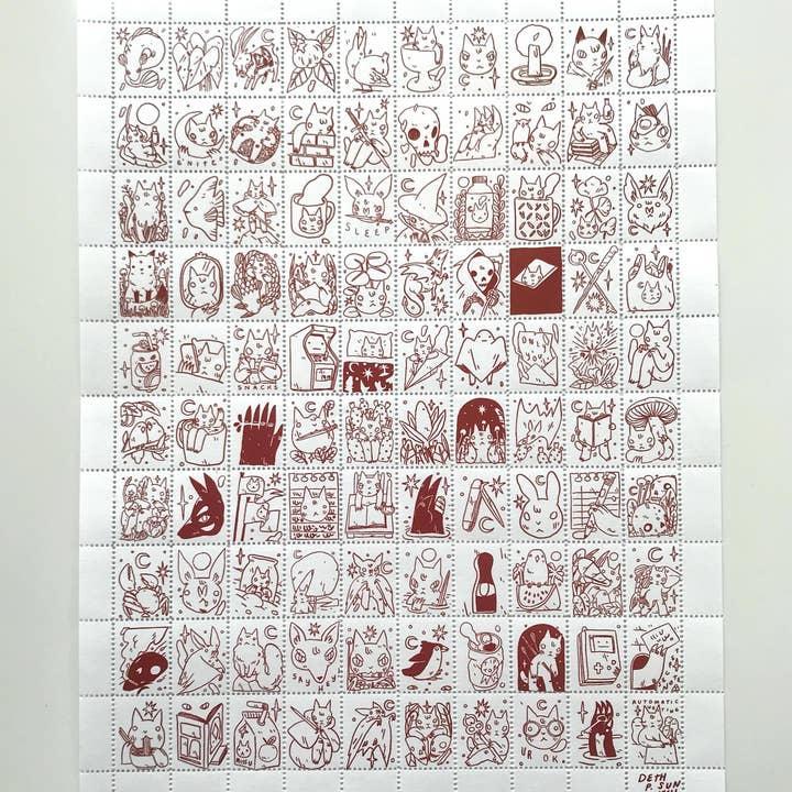 The Portland Stamp Company - Wholesale Rubber/Decorative Stamp - Creatures by Deth P. Sun - Lick & Stick Stamps