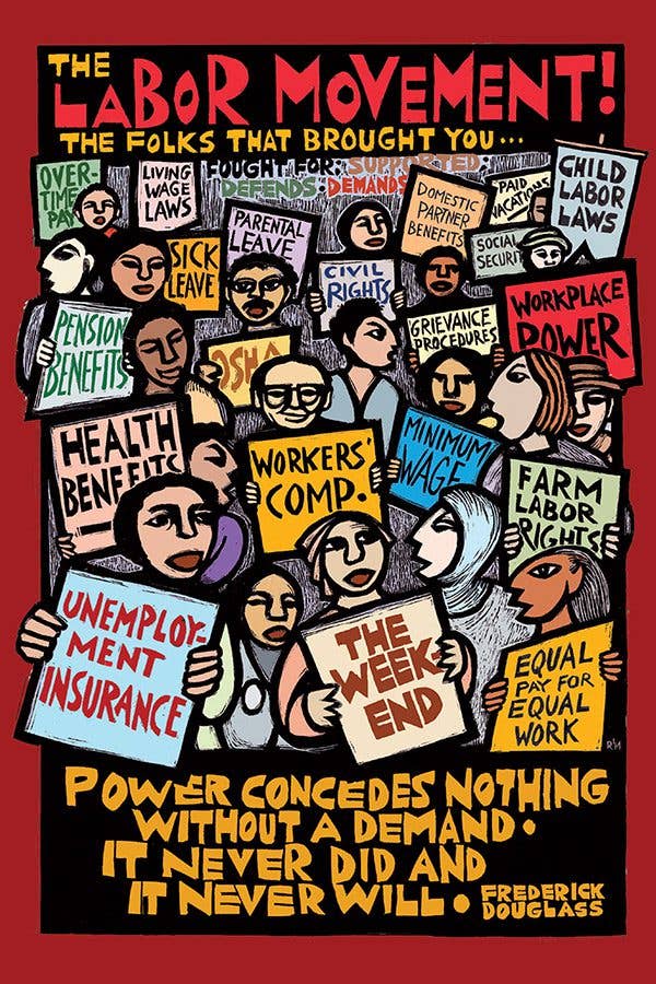 Ricardo Levins Morales Art Studio - Wholesale Postcard - Labor Movement (Postcard)0