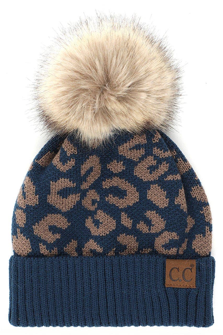 MiMi Wholesale - Wholesale Beanie - Women's - YJ2091 Audrey Leopard Pattern Pom Beanie6