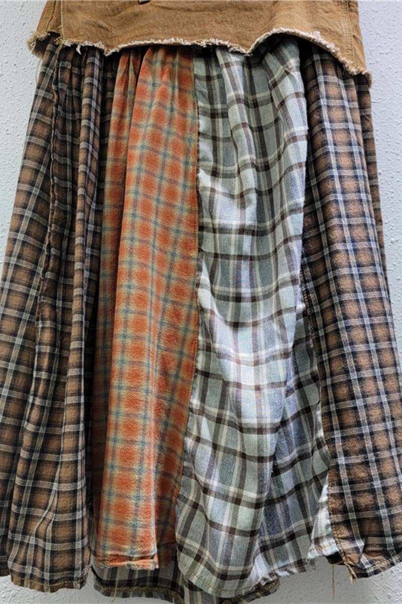 Mccolin – wholesale Skirt – Women’s – Button-Accented Plaid Skirt3