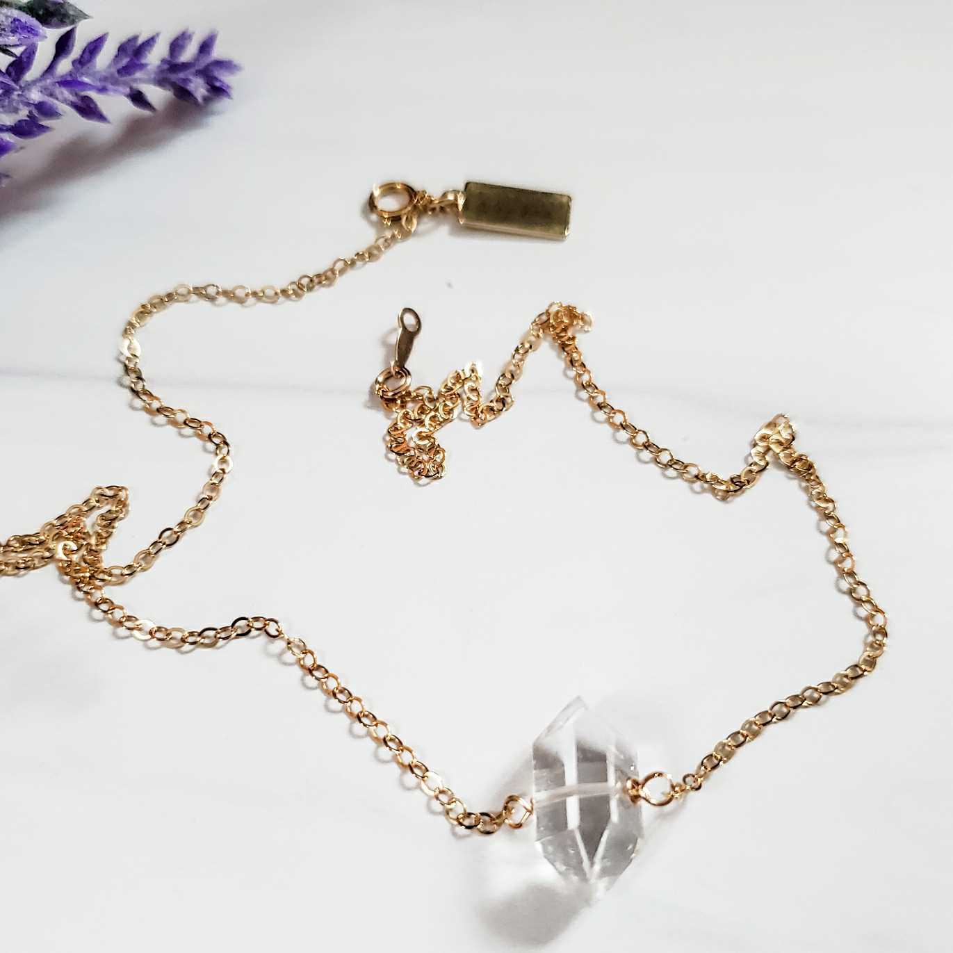 Salt and Sparkle – Colar pingente/pendente por atacado – Colar de cristal Herkimer Diamond Solitaire4