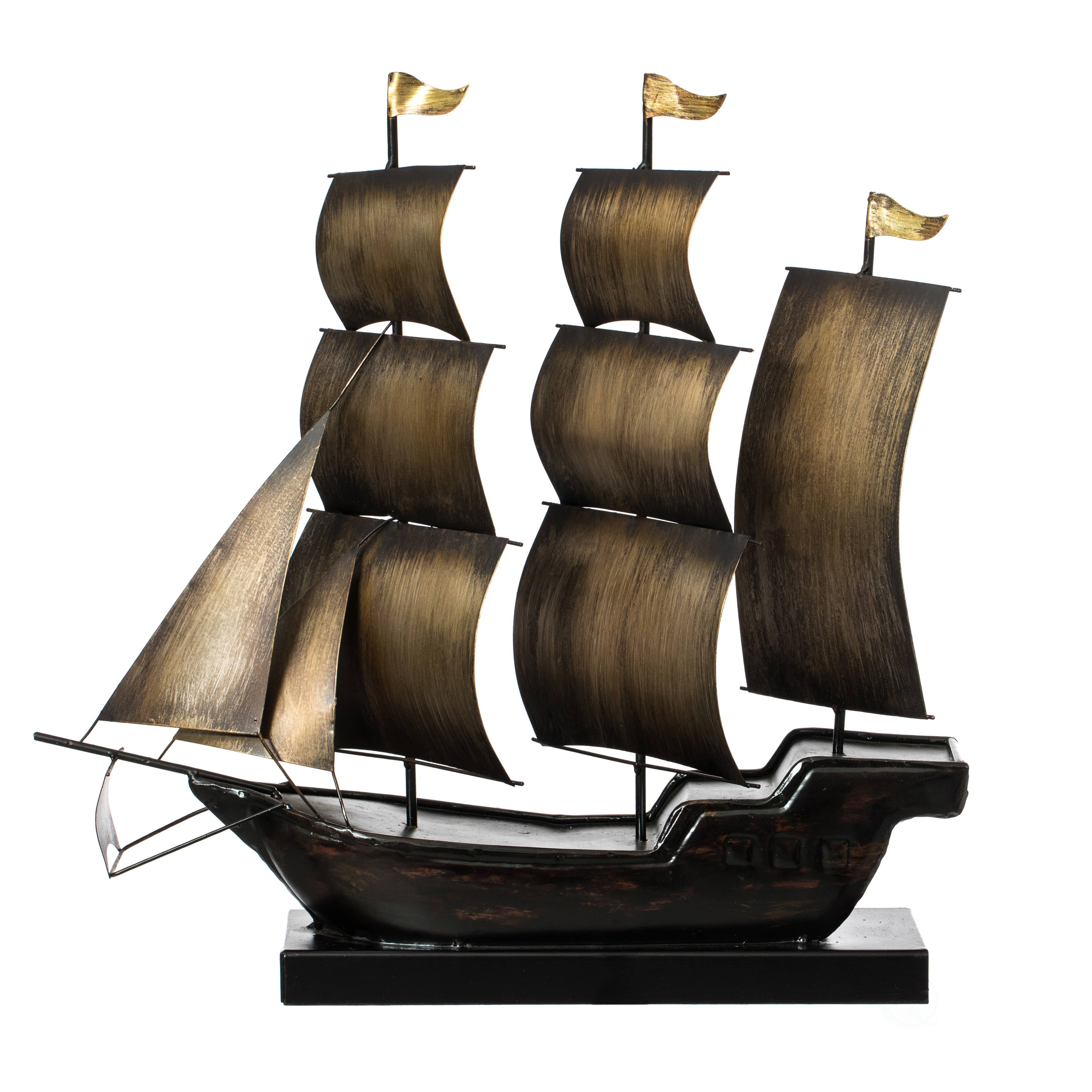 Quickway Imports – Engroshandel Bordpynt – Nautisk boligindretning Metal Sejlbåd Centerpiece Ship Decor0