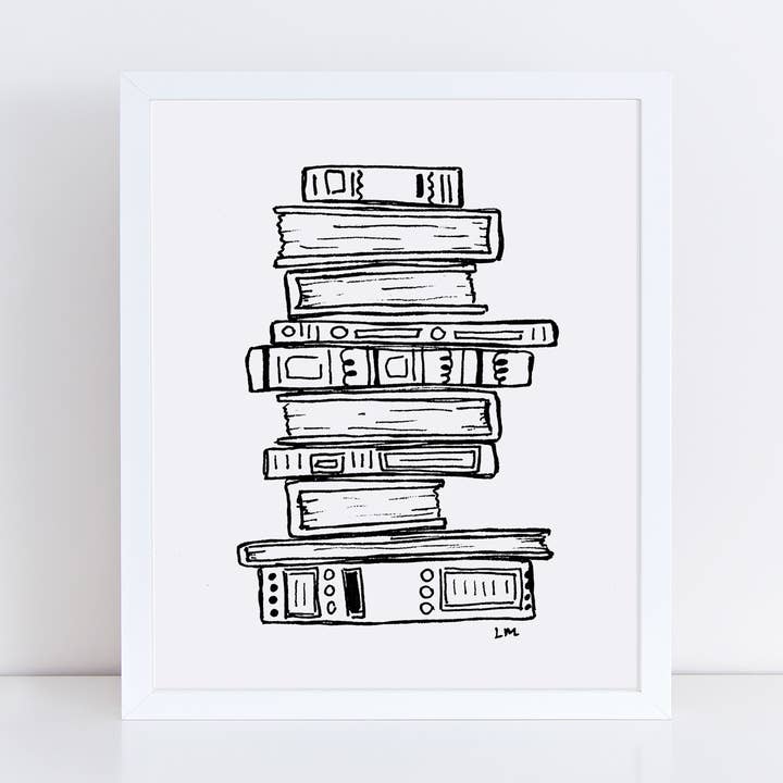 Stack of Books Art Print for wholesale by Laura K Maxwell