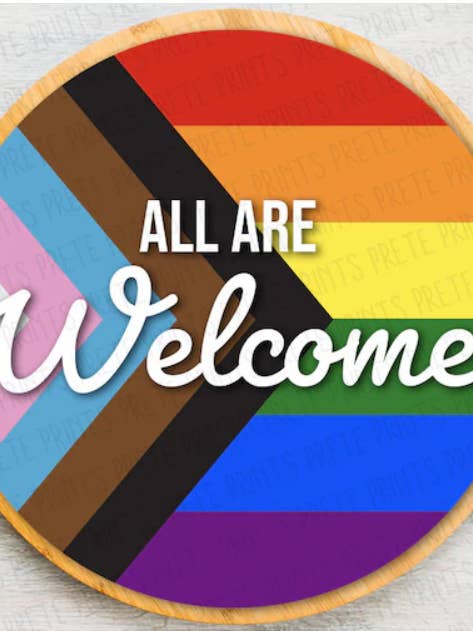 All Are Welcome-Pride 12" Door Hanger Kits for wholesale by The Craft Witch