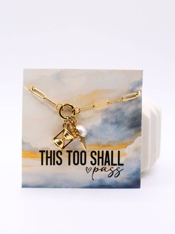 This Too Shall Pass Charm Necklace – Christian Jewelry Gift for wholesale by Two and Crew - Faith Based Jewelry & Gifts