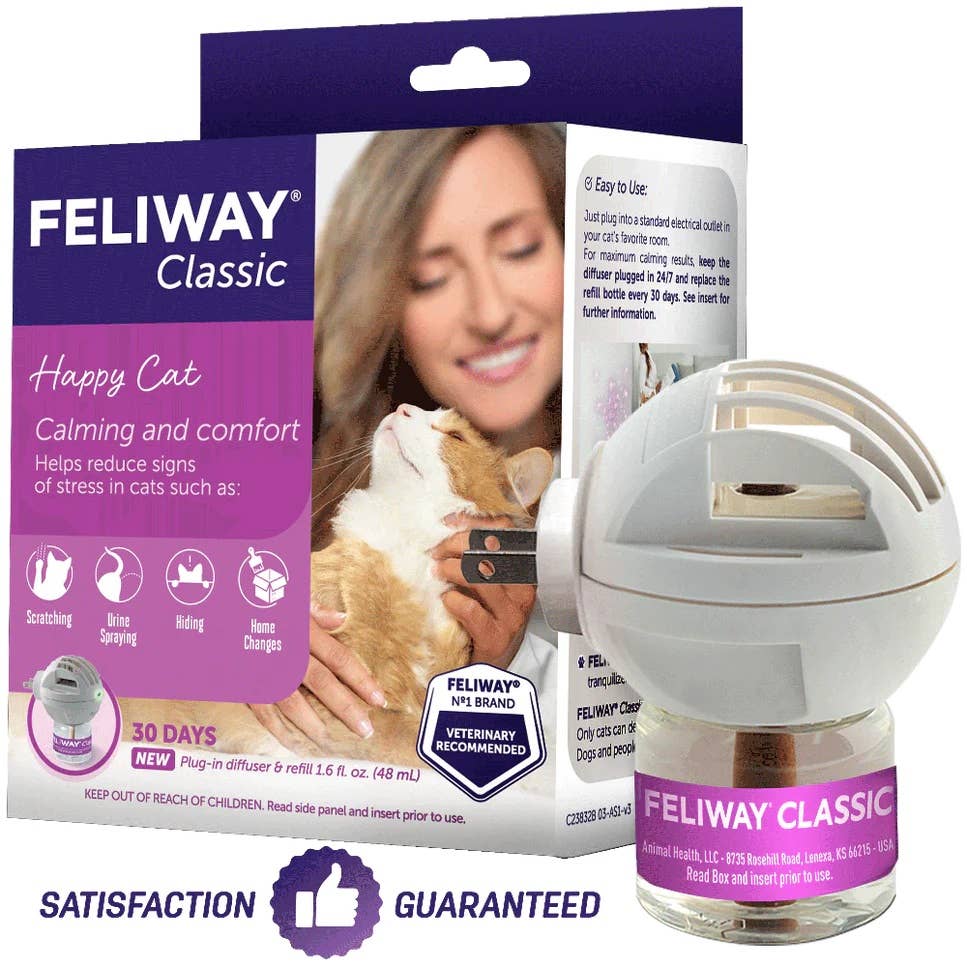 Pet Palette Distribution - Wholesale Pet Deodorizing Spray - Feliway Classic Cat Calming Pheromone Diffuser 30 Day Kit0