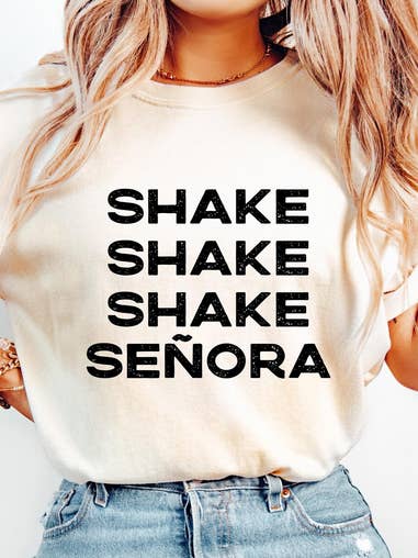 Shake Shake Shake Señora T-Shirt für den Großhandel von Boho Bloom Emporium