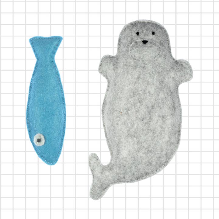 Kit de costura de fieltro SANDY THE SEAL + FISH para venta al por mayor de Mimihali