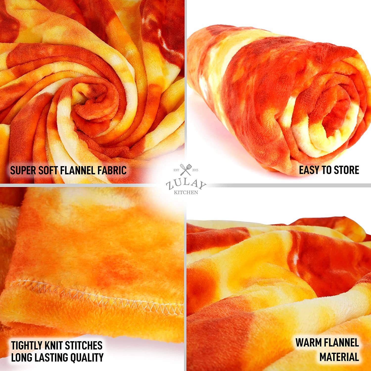Zulay Kitchen - Wholesale Throw Blanket - Novelty Big Pizza Blanket - Premium Soft Flannel20