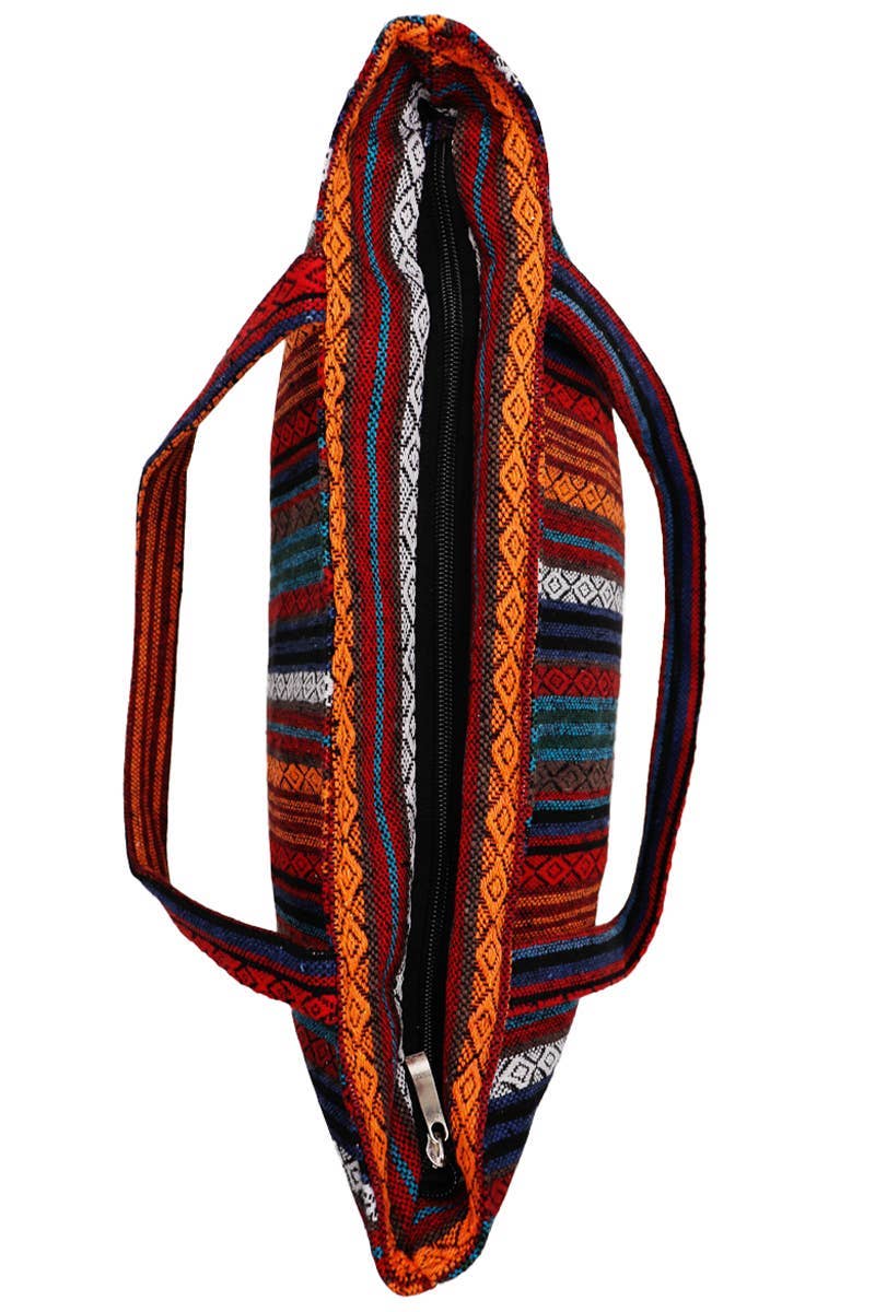 ASSORTED Navajo Baja Tribal Woven Canvas Tote Bag for wholesale on Faire6