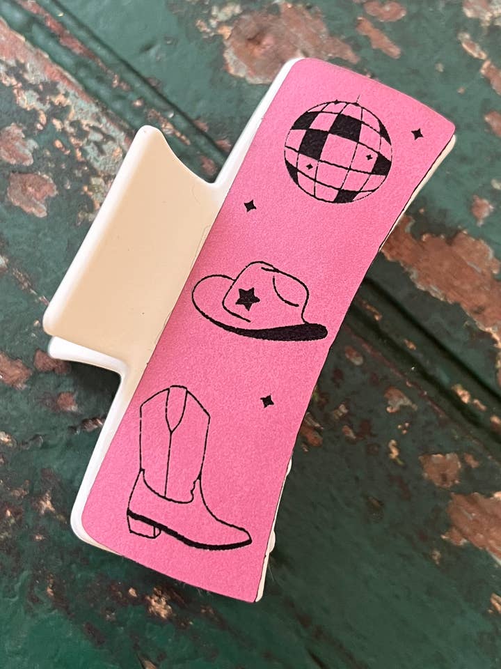 Pinza para el pelo Disco Cowgirl de piel sintética para venta al por mayor de Suchfungoods