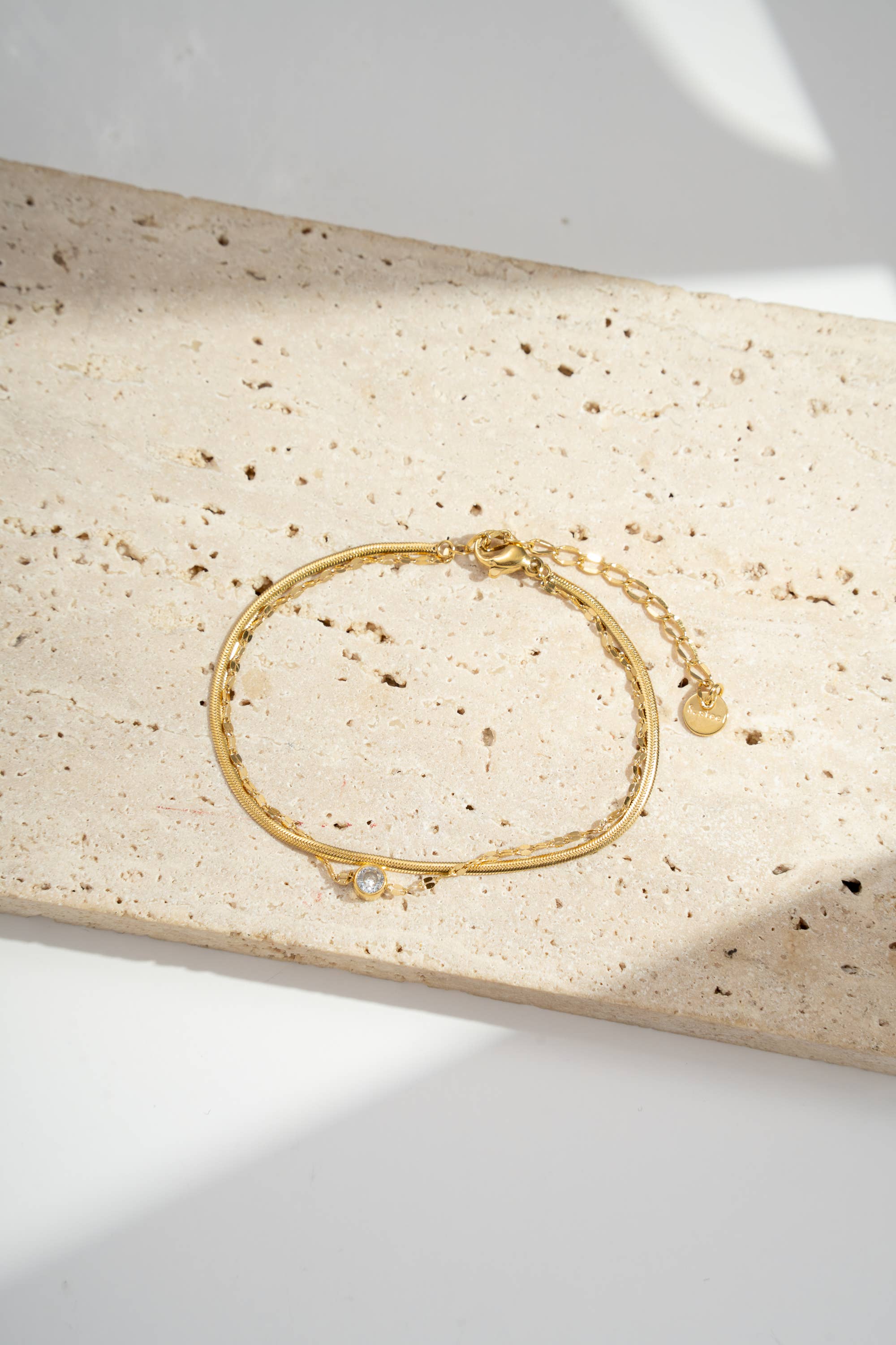 COSMOS - Wholesale Charm/Dangle Bracelet - Double tour stainless steel bracelet with sparkling crystal1