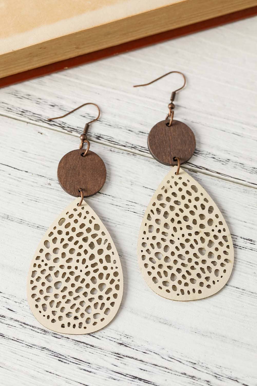 Apricot Cut-Out Water Drop Hook Earrings for wholesale on Faire2