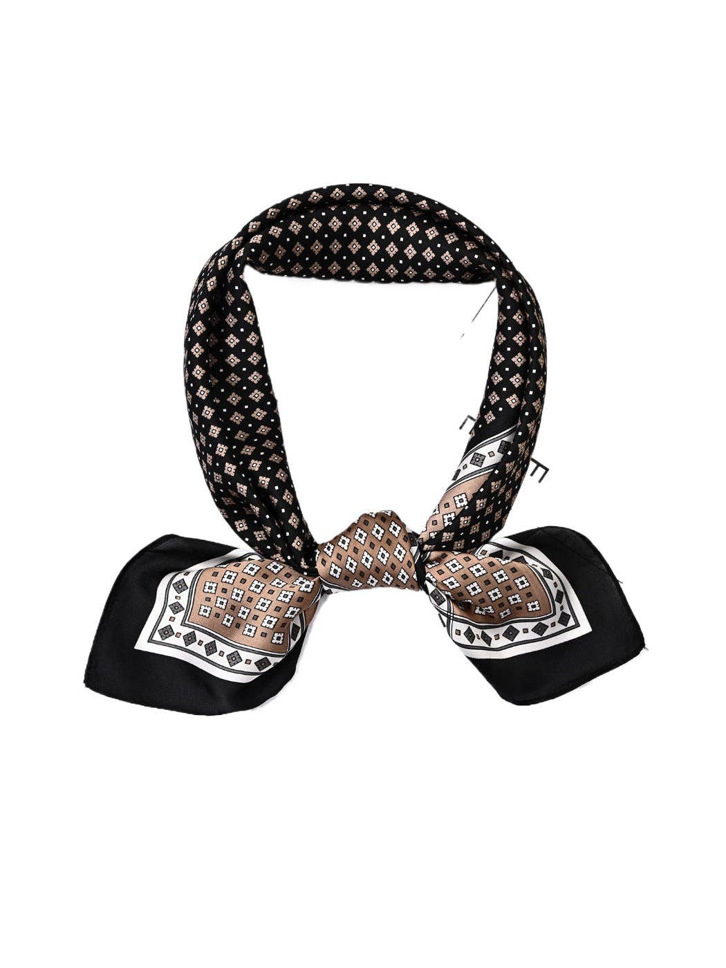 Funkyrel® Atzbranding Limited - Wholesale Scarf - Women's - Scarvii - 28'' Color-Block Print Square Scarf - Classic & Vintage4